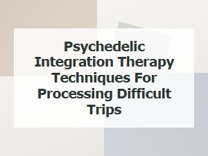 Psychedelic Integration Therapy Techniques for Processing Difficult Trips